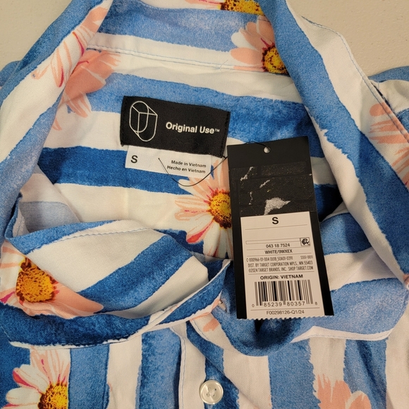 Original Use Men's Relaxed Fit Short Sleeve Button-Down Shirt Floral Design Sz S - Picture 3 of 6